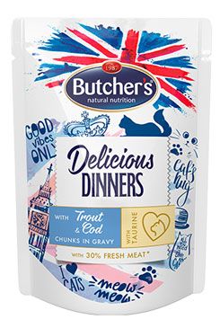 Butcher's Cat Delic. Dinner pstruh+treska kapsa100g