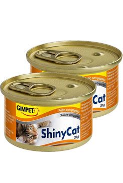 Gimpet kočka konz. ShinyCat  kuře+papája 2x70g