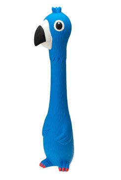 Hračka pes Pták pískací 40cm latex modrá KAR