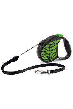 Vodítko FLEXI Safari tygr M lanko 5m/20kg zelená