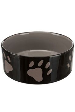 Miska keramická pes s Hnědá/tm.šedá s tlapka 1,4l 20cm