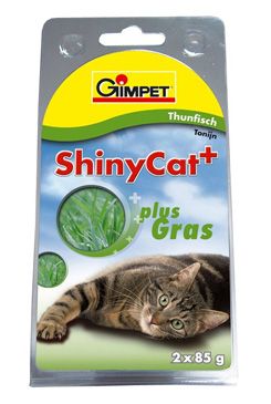 Gimpet kočka konz. ShinyCat  tuňak/koc.tráv 2x70g