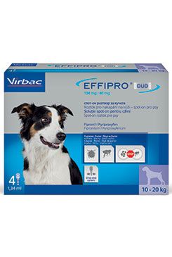 Effipro DUO Dog M (10-20kg) 134/40 mg, 4x1,34ml